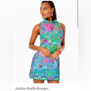 SOLD | Lilly Pulitzer EUC Adalina Ruffle Romper Size 8 / Medium HTF 🦄